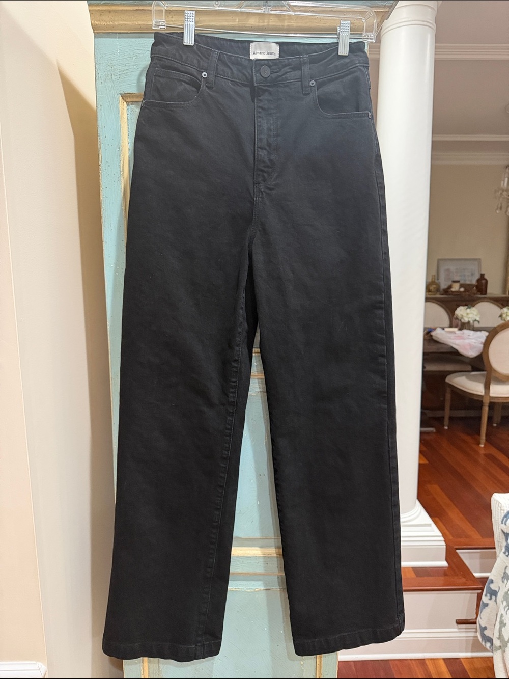 Abrand A '94 High & Wide Leg Black Jeans 28 High Rise Streetwear Minimalist⁠